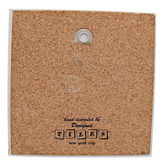 Designed Tiles NY Pennsylvania Dutch Cooking Couple Decorative Tile Trivet MCM - Picture 2 of 9